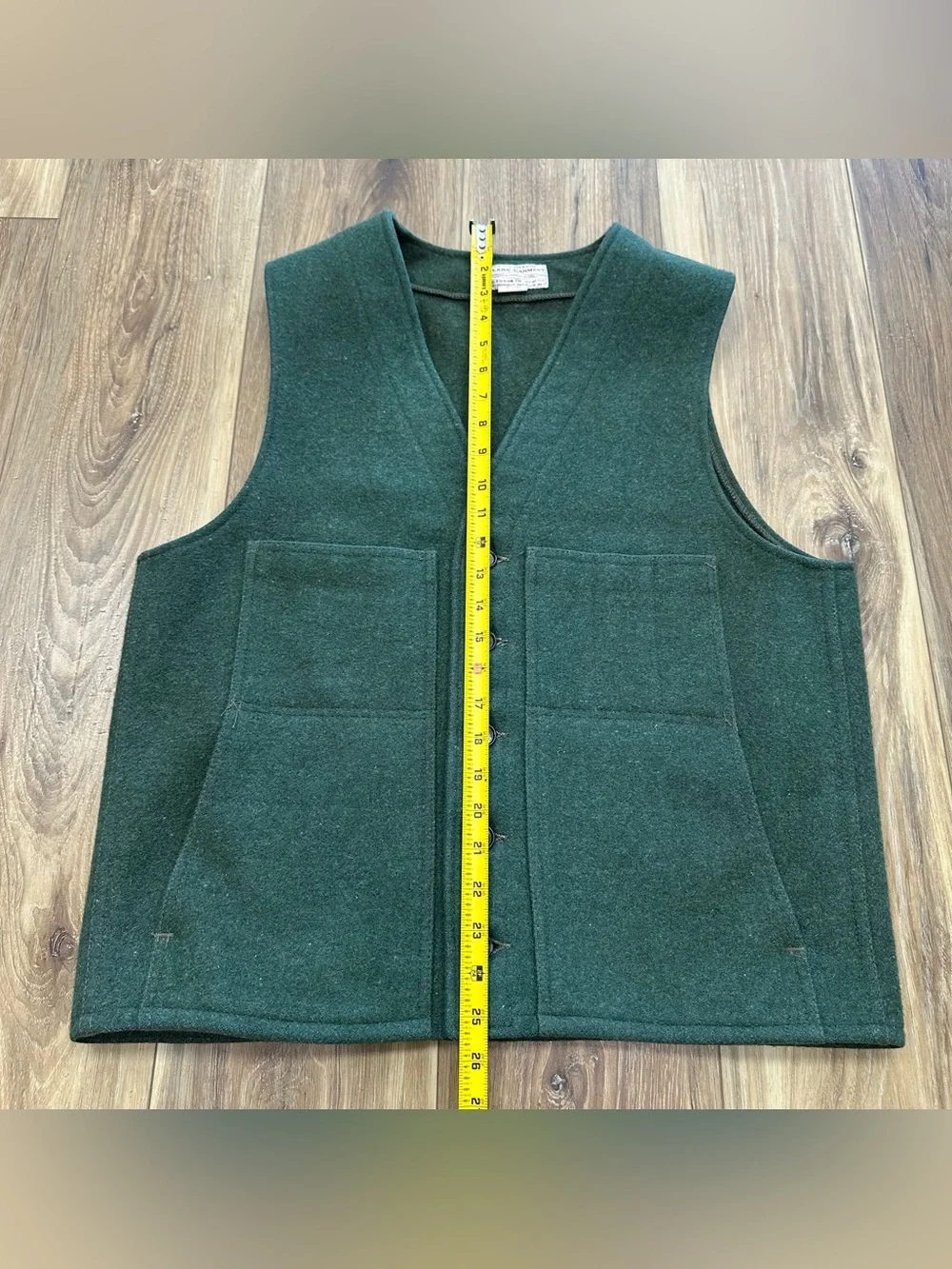VTG Filson Mackinaw 100% Wool Vest Made in USA, Forest Green, Size 44 (Large) - Picture 7 of 7